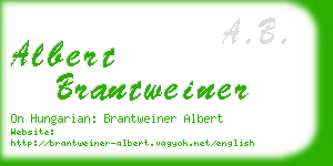 albert brantweiner business card